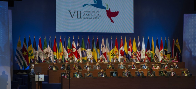 Daniel Ortega, Raul Castro und Nicolas Maduro Gipfel der Amerikas 2015